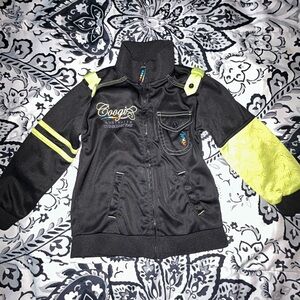 Coogi Black and Neon Green Jacket